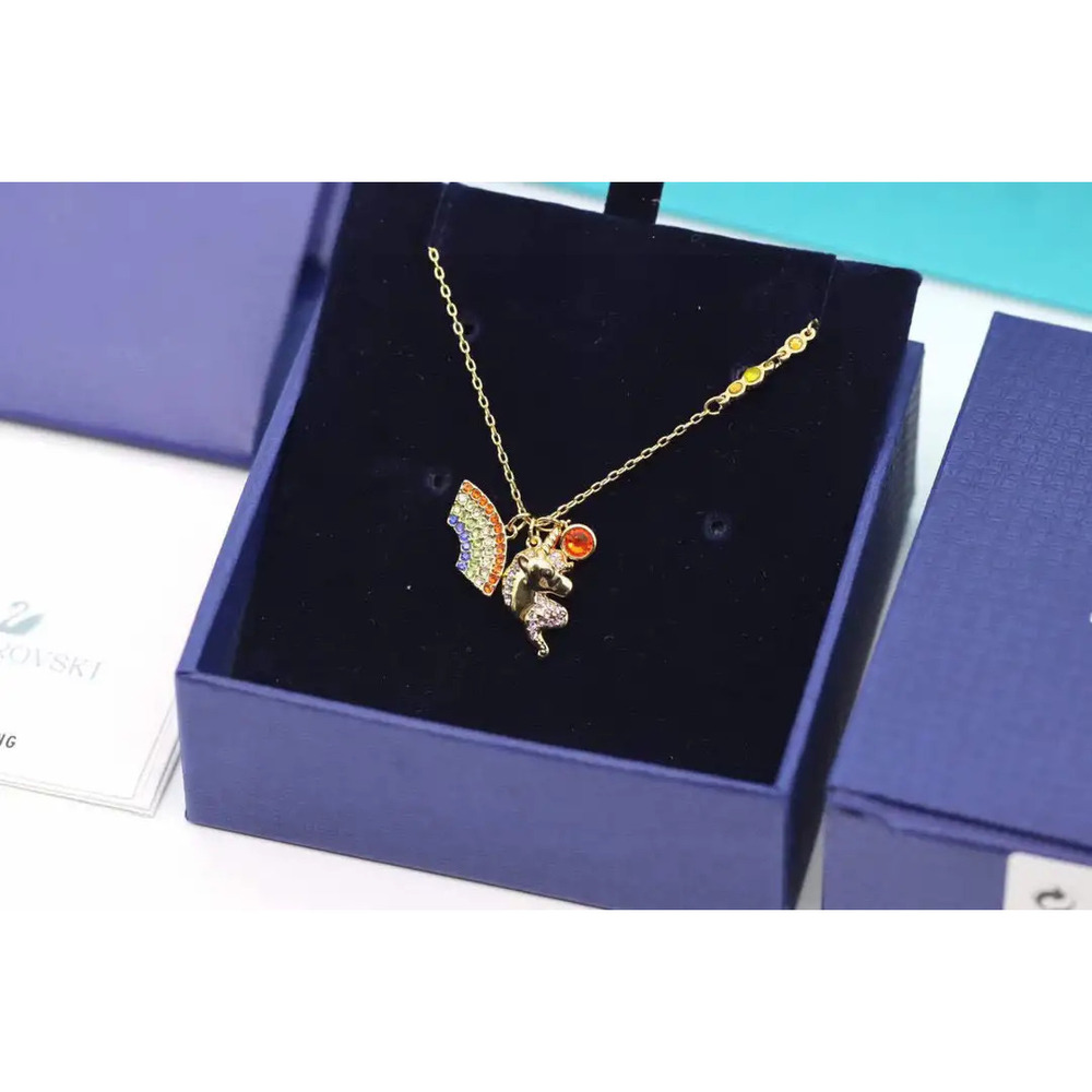 Swarovski Dreamy Unicorn Rainbow Collarbone Necklace